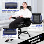 Office Chair, High Back Executive Office Chair Ergonomic Computer Desk Chair with Rocking Function, Leather Managerial with Adjustable Flip-Up Armrests and Lumbar Support
