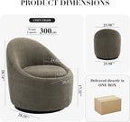360° Swivel Accent Chair Set of 2, Mid-Century Modern Chair with Hidden Storge, Small Swivel Chair with Arms for Living Room/Office - Green
