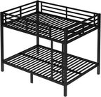 Bellemave Full Over Full Bunk Bed for Adults, Full Size Bunk Beds Frame with Build in Ladder, Black