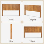 COCO DESIGN King Size Headboard Only, 80" Wide Wooden Headboard, Mid Century Modern Farmhouse Boho HeadBoard, Wall Mount, Fluted Panel, Wingback Design, Natural