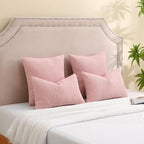FUTEI Pack of 2 Pink Decorative Throw Pillow Covers 22x22 Inch Soft Cozy Solid Boucle Textured Cushion Case,Modern Home Decor for Couch Bed Living Room