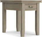 SIMPLIHOME Artisan SOLID WOOD 14 inch Wide Rectangle Transitional Narrow Side Table in Distressed Grey for the Living Room and Bedroom