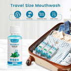10 pcs Travel Size Mouthwash Bulk Mini Mouthwash, Fresh Mint Portable Mouthwash Individual 1.2oz/35ml Mouthwash Bottles for Travel Toiletry Kits, Blue