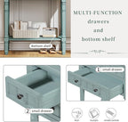 Knocbel Slim Antique Entry Console Table with 3 Drawers & Bottom Open Shelf, Solid Wood Narrow Sofa Couch Table for Entryway Hallway Living Room 23.7" W x 13" D x 31.4" H Light Blue