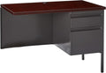 Lorell Single Right Pedestal Desk, 42 by 24 by 29-1/2-Inch, Mahogany