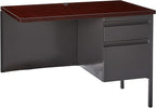 Lorell Single Right Pedestal Desk, 42 by 24 by 29-1/2-Inch, Mahogany