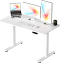 Okin Standing Desk Electric Adjustable Computer Whole Piece Stand up Desk Office Gaming Home Office Memory Desks 48x24 inches White