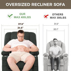 ABCASA Oversized Dual Motor Lay Flat Power Lift Recliner Chair, Massage Recliner Chairs with Heat, Lumbar Pillow, USB & Type-C Ports, Oversized Recliner for Big & Elderly People for Living Room - Grey