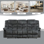 EBELLO Reclining Sofa Furniture Set, Loveseat Recliner Sofa and 3PC Bonded Manual Recliner Set for Living Room, Grey Green (Loveseat+Sofa)
