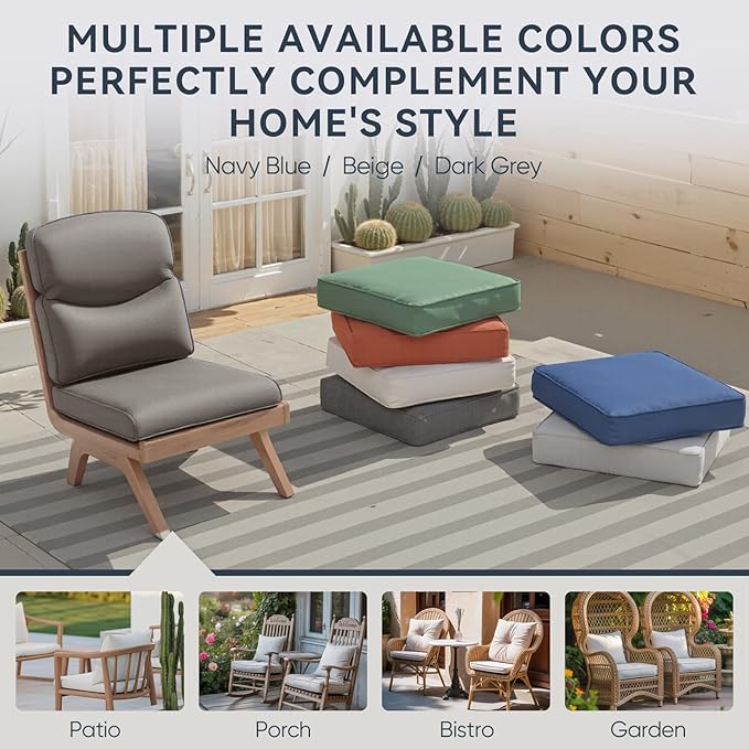 10-Piece Outdoor Patio Cushion Set - Fade & Water Resistant with Removable Olefin Cover, 22x24x4 Inch Memory Foam Cushions for Wicker Sectional Sofa – Grey/Crescent