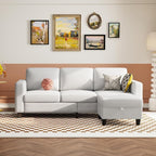 Youmumeub 79''Sectional Couch Couches for Living Room - L-Shaped 4-Seater Deep Sectional Sofa,Removable Covers,Suitable for The Living Room, Apartment or Office-White