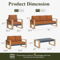 LayinSun 5 Pieces Aluminum Patio Furniture Set with Coffee Table, Oversized Seat with Hight Back, Outdoor Conversation Sets for Porch, Balcony, Deck
