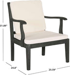SAFAVIEH Outdoor Collection Fresno Dark Slate Grey and Beige 4Pc Outdoor Living Set