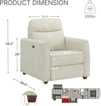 Zero Wall Recliner Chair Wall Hugger Power Recliner Chair with Comfortable Backrest High Wood Leg USB & Type C Dual Charge Ports for Living Room RV Furniture or Small Spaces