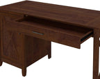 Bush Furniture Key West Computer Desk with Storage | Farmhouse PC Table for Home Office in Bing Cherry | 54W x 24D