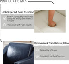 UIXE Faux Leather Swivel Accent Chair Set of 2, Upholstered Arm Chair for Living Room, Modern Club Armchair Comfy Single Sofa Bedroom Reading Seat with Lumbar Pillow - Navy Blue