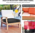 Easy-Going Waterproof Patio Cushion Covers ONLY Cover 24x22x4 inch 2 Pack Replacement Non-Slip Outdoor Seat Cushion Slipcover with Zipper. Black