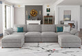 EASE MOOSE Oversized Sectional Modular Sofa with Ottoman,Modern Luxury Deep seat U Shape Modular Sofa Removable and Washable