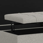 SIMPLIHOME Harrison 40 inch Wide Transitional Square Large Coffee Table Storage Ottoman in Cloud Grey , Assembled, For the Living Room and Bedroom