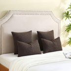 FUTEI Pack of 2 Dark Coffee Decorative Throw Pillow Covers 16x16 Inch Soft Cozy Solid Boucle Textured Cushion Case,Modern Home Decor for Couch Bed Living Room