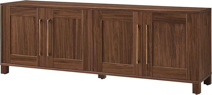 Henn&Hart Rectangular TV Stand for TV's up to 80" in Walnut, TV Stands for the Living Room