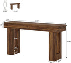 Tribesigns Console Table, 63" Farmhouse Entryway Table, Rectangular Wooden Accent Console for Entrance, Hallway & Living Room(Rustic Brown)