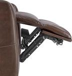 Watson & Whitely Genuine Leather Power Recliner Chairs for Adults, Lay Flat Recliner with Power Headrest, USB Ports and Cup Holders, Electric Reclining Sofa for Living Room, Bedroom, Dark Brown