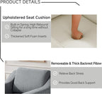 UIXE Swivel Accent Chairs Set of 2, Chenille Upholstered Arm Chair for Living Room, Modern Club Armchair Comfy Single Sofa Bedroom Reading Seat with Lumbar Pillow - Gray