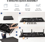 Split King Adjustable Bed Base Frame with Wireless Remote + 14 Inch Copper Memory Foam Mattress Bed in a Box, Head and Foot Incline & Massage, Zero Gravity, Fiberglass Free, 80" × 76"