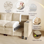 Cloud Couch, Modular Sectional Sofa with Ottoman, Charging Station, Throw Pillows, Cup Holders, Modern Convertible L Shaped Couches for Living Room, Bedroom (White, 116"- L Shape)