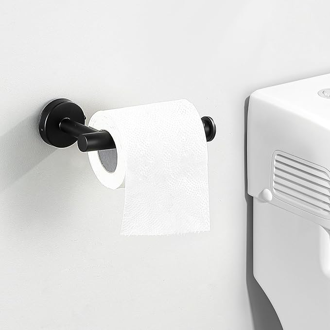 5-Pieces Matte Black Bathroom Accessories Set, Stainless Steel Bathroom Hardware Set, Bath Towel Bar Set, Towel Racks for Bathroom Wall Mounted.