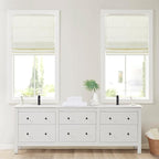 Madison Park Kyler Cordless Roman Shades - Single Panel, Lightweight Linen Blend Fabric, Natural Design, Easy Installation, Light Filtering Window Blind, Bedroom, Living Room Decor 35"W x 64"H Ivory