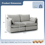 Cloud Modular Sectional Sofa, Waterproof Down Filled Sectional Sofa, High Backrest Loveseat Sectional Couches for Living Room, Modern Modular Couch with Removable Cover, Light Gray
