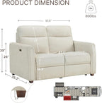 Zero Wall Recliner Sofa RV Loveseat Wall Hugger Power Recliner Chair with Comfortable Backrest High Wood Leg USB & Type C Dual Charge Ports for Living Room RV Furniture or Small Spaces