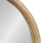 Kate and Laurel Hutton Round Decorative Large Modern Wood Frame Wall Mirror, 30 Inch Diameter, Natural Finish