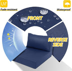AAAAAcessories Outdoor Deep Seat Cushions, Waterproof, Fade-Resistant Patio Furniture Replacement Cushions, 23.5" x 25.5" x 5" + 23.5" x 13.5", Set of 2, Navy Blue