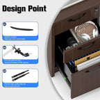 82.67" x 66.93" Bow Front L-Shaped Executive Desk with 3-Drawer File Cabinet (Espresso)