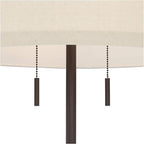 Possini Euro Design Nayla Modern Floor Lamp Standing 62.5" Tall Bronze Steel Slender Column Off White Fabric Tapered Drum Shade Decor for Living Room Reading House Bedroom Home