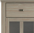 SIMPLIHOME Artisan Buffet - 54 inch Wide Solid Wood 3-Door Sideboard Buffet in Distressed Grey, Transitional Storage Cabinet for Dining Room or Kitchen with Adjustable Shelves and Bronze Hardware