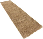 Unique Loom Solid Shag Collection Area Rug (2' 7" x 10' Runner, Sandy Brown)