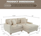 Cloud Sectional Couch with L-Shape Chaise, Modern Modular Sofa with Deep Seat, Upholstered Couches for Living Room Bedroom, White