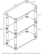 Furinno Turn-N-Tube 3-Tier Compact Multipurpose Shelf Display Rack with Classic Tube, Dark Cherry/Black