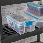 Sterilite 12-Pack Gasket Box, Weather-Resistant Storage Bins with Latching Lids, 12 Quart - Heavy-Duty Organizing Containers for Closet, Bathroom, and Office