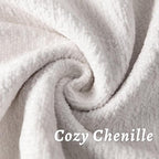 Cream White Decorative Throw Pillow Covers 26x26 Inch Set of 2 Cozy Soild Chenille Cushion Cases Soft Textured Square Couch Pillows Cover Boho Accent Farmhouse Pillowcases for Sofa Bed