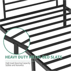 Bunk Beds,Bunk Bed Twin Over Twin for Kids Teens Adults with Ladders and Guardrail,Sturdy Literas Heavy Duty Metal Slats,400 lbs Capacity,No Spring Box Required,Black
