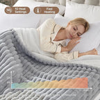 Westinghouse Electric Blanket Twin Size, Super Cozy Luxury Faux Fur & Sherpa Heated Blanket with 10 Heating Levels & 1-12 Hours Auto Off, Fast Heating Blanket, Machine Washable, 62x 84 Inch Light Grey