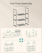 SONGMICS Shoe Rack, 3-Tier Shoe Organizer, Metal Storage Shelf, Upright or Upside Down, for 4-8 Pairs, Stackable, for Entryway, 11.8 x 16.7 x 21.5 Inches, Black ULSA003B01