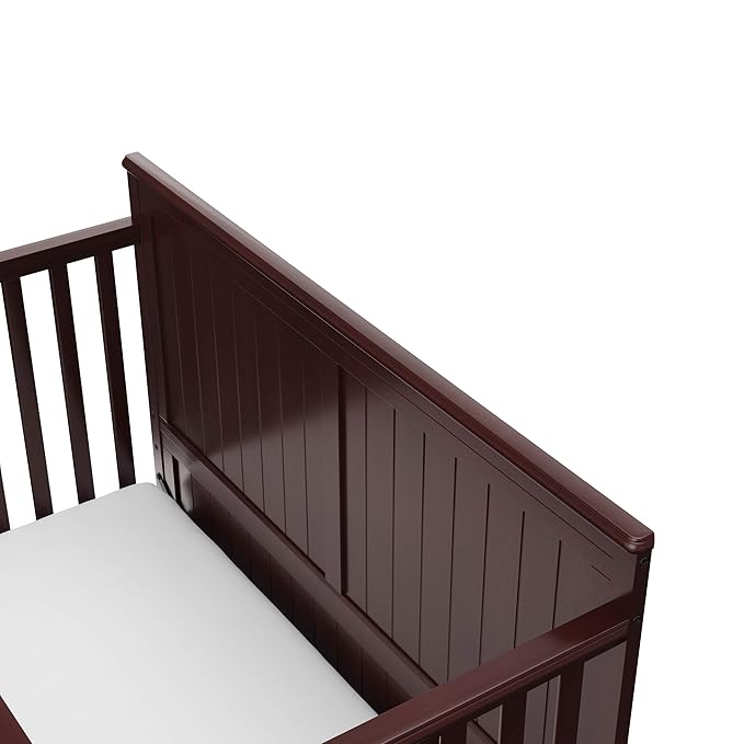 Graco Hadley 5-in-1 Convertible Crib with Drawer (Espresso) – GREENGUARD Gold Certified, Fits Standard Crib Mattress, Converts to Toddler Bed, Daybed and Full Bed, 4 Adjustable Mattress Heights