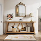 Tribesigns 70.86-Inch Long Sofa Table for Living Room, 2-Tier Narrow Console Table with Storage, Wood Foyer Entryway Couch Table for Hallway, Entrance (Light Oak Brown)