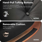 Top Black Grain Leather, Mid Century Chaise Lounge Chair and Ottoman, Modern Chair Classic Design, Palisander Wood, Heavy Duty Base Support for Living Room Office